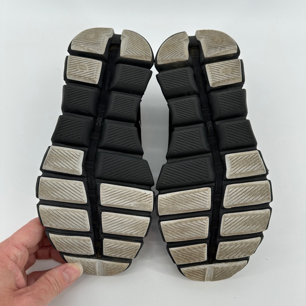 On Running Women's Black and White Cloud Sneakers - Picture 7 of 8